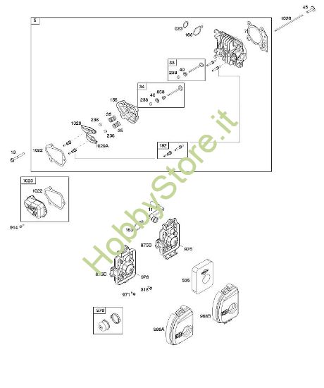 A - Depuratore aria, testata del cilindro, set guarnizioni B&S - 08 €¦ 08P502-0013-H1 brand Stihl